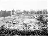 Byggarbete vid Oscaria skofabrik, 1944