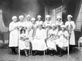 Elever på hushållskurs i Fjugesta, 1923