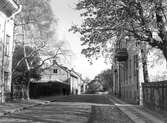 Kyrkogårdsgatan mot norr från Södra kyrkogården, 1950-tal