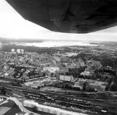 Flygfoto mot Rynningeviken, 1960-tal