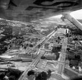 Flygfoto mot sjukhuset, 1960-tal