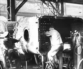 Arbete med lokpanna i pannverkstaden, 1902-1909