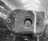 Detalj av lokpanna i pannverkstaden på Centralverkstäderna, 1902-1909