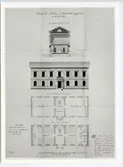 Fotograferad ritning av Rudbeckianska skolan, Arkitekturmuseet.