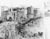 Svanöfabriken. Målning av Nils-Gunnar Johansson. 