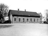 Stadsbiblioteket i gamla slöjdskolan (folkskolans tomt) före flytten 1949.