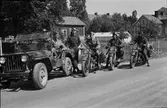 Militärer på fordon, Uppland 1948