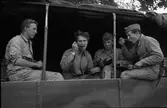 Militärer på rast, Uppland 1948
