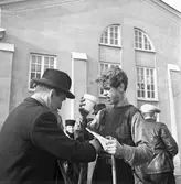 Deltagare vid skidtävling i Örebro, februari 1946