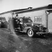 Transport vid prinsbesök i Kvarntorp. 1946-03-16