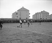 Fotbollsmatch ÖSK-Taborgsberg på Eyravallen, 1946-03-31