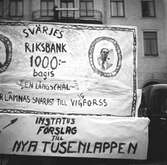 Förslag på ny sedel i In Statutåget på Kungsgatan,  1946-05-01