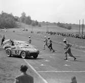 Förarna tränar på Le Mansstart på Gelleråsen, Karlskoga. 1956-08-05