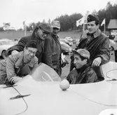 Glada miner på Gelleråsen, Karlskoga. 1956-08-25