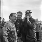 Tre racingprofiler. Gelleråsen, Karlskoga. 1957-08 26