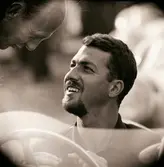 Moss och Bonnier i samtal. Gelleråsen, Karlskoga. 1958-08-10