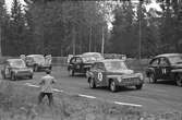 Tät racing i standardklassen. Gelleråsen, Karlskoga. 1960-08-07