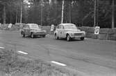 Trana och Berger utmed banan. Gelleråsen, Karlskoga. 1960-08-07