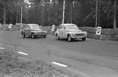 Trana och Berger utmed banan. Gelleråsen, Karlskoga. 1960-08-07