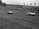 Stirling Moss på start- och målrakan. Gelleråsen, Karlskoga. 1960-08-07