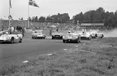 Sportvagnarna startar på Gelleråsen, Karlskoga. 1960-08-07