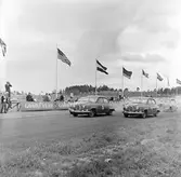 Start i klass Standardvagnar (grupp 2). Gelleråsen, Karlskoga. 1960-08-07