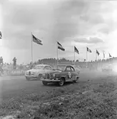 Blå dimma över startplatsen. Gelleråsen, Karlskoga. 1960-08-07