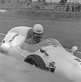 Förare i Jofahjälm. Gelleråsen, Karlskoga. 1960-08-06