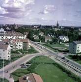 Utsikt mot öster från Rosta höghus, ca 1950