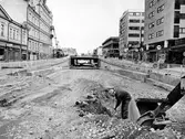 Byggandet av Rudbeckstunneln, april 1961
