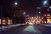 Storgatan norrut i nattbelysning, 1970-tal