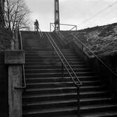 Trappan upp till Centralstation vid Nobeltunneln, 1955-01-24