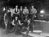 Arbetare vid Nora Järnvägs verkstad, 1907 före