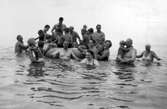 Bad vid skandinaviska föreningens picknick, Atlantida, Uruguay, 1950