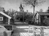 Vy från båtbryggan i Nora, 1953