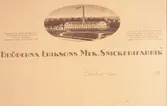 Reklam för snickerifabrik, 1920-tal