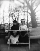 Kvinnor i trädgård, ca 1905