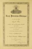Diplom från Kungliga Patriotiska Sällskapet, oktober 1943