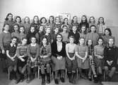 Klass 3 vid Kommunala flickskolan, Oskarsparken, ca 1949