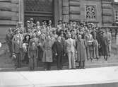 Anställda på Centralverkstäderna på utflykt, 1936