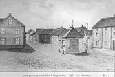 Teckning av Våghustorget, 1870 ca