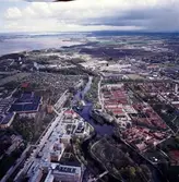 Flygfoto över Örebro mot öster, 1995