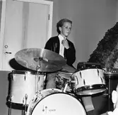 Trummis i Hi-Canes första spelning, 1962