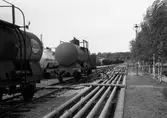 Järnvägsvagnar vid Oljehamnen, 1950-tal