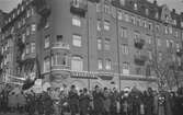 Första-maj tåg på Storgatan, 1940-tal