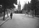 Cyklist på Vasagatan, 1930-tal