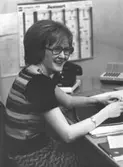 Kontoristen, Margareta Näsman född Nordin, vid Byggnadsnämnden. Mellan 1964 - 1970.