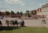 Utsikt över rondellen vid Esplanaden i Huskvarna år 1963.
