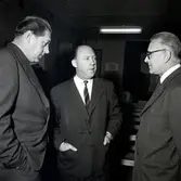 Skogsvårdsmöte i Långlöt. Karl A. Andreasson och länsjägmästare Karl Engebeck från Kalmar samt Gustaf Cedergren, Långlöt.