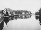 Många båtar lastar vid hamnen vid Hamnplan, ca 1900